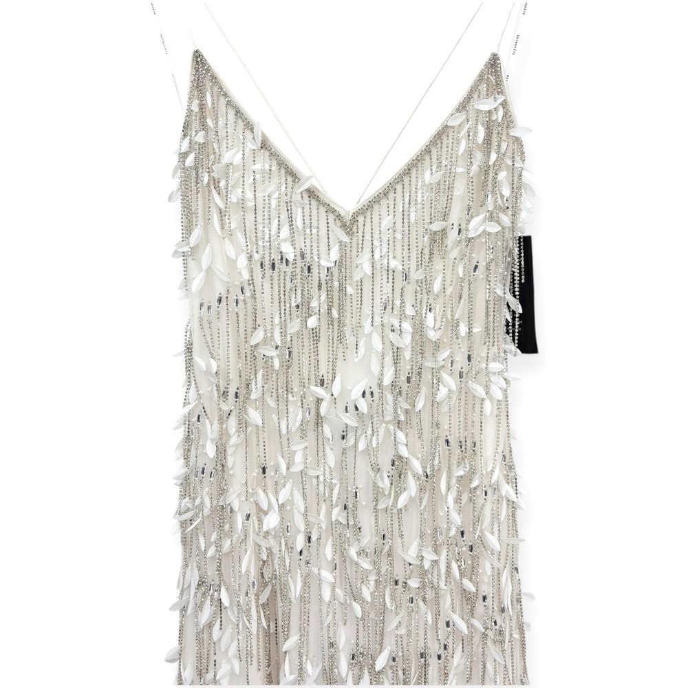 NWT Retrofête Haven Embellished Mini Dress in White $998 - Size Small - Picture 10 of 16